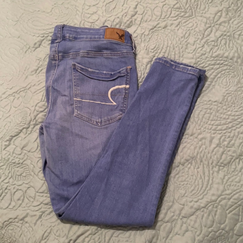 American Eagle size 10 light wash jeggings